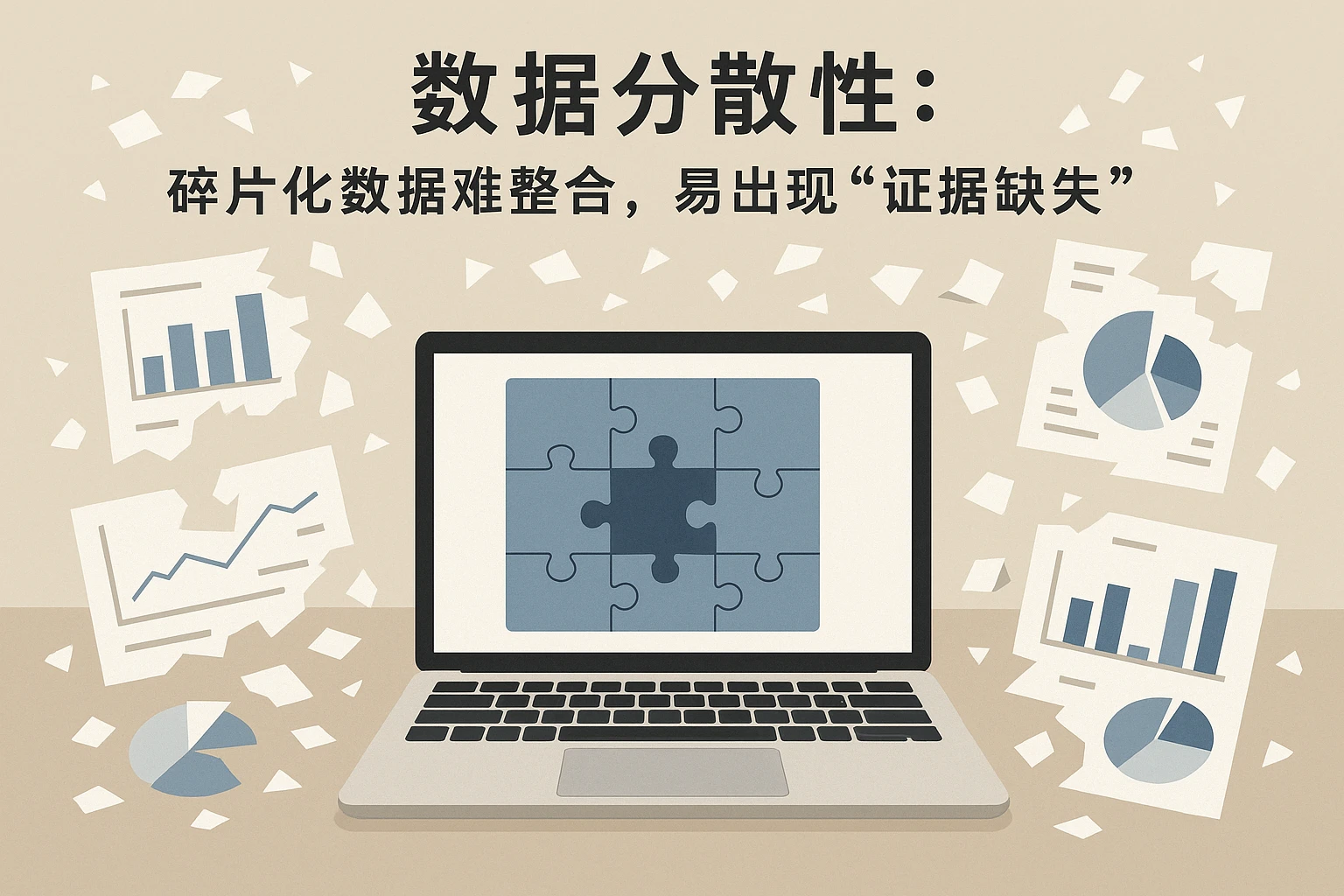 2. 数据分散性：碎片化数据难整合，易出现“证据缺失”