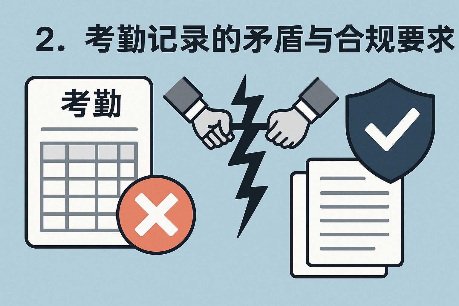 2. 考勤记录的矛盾与合规要求
