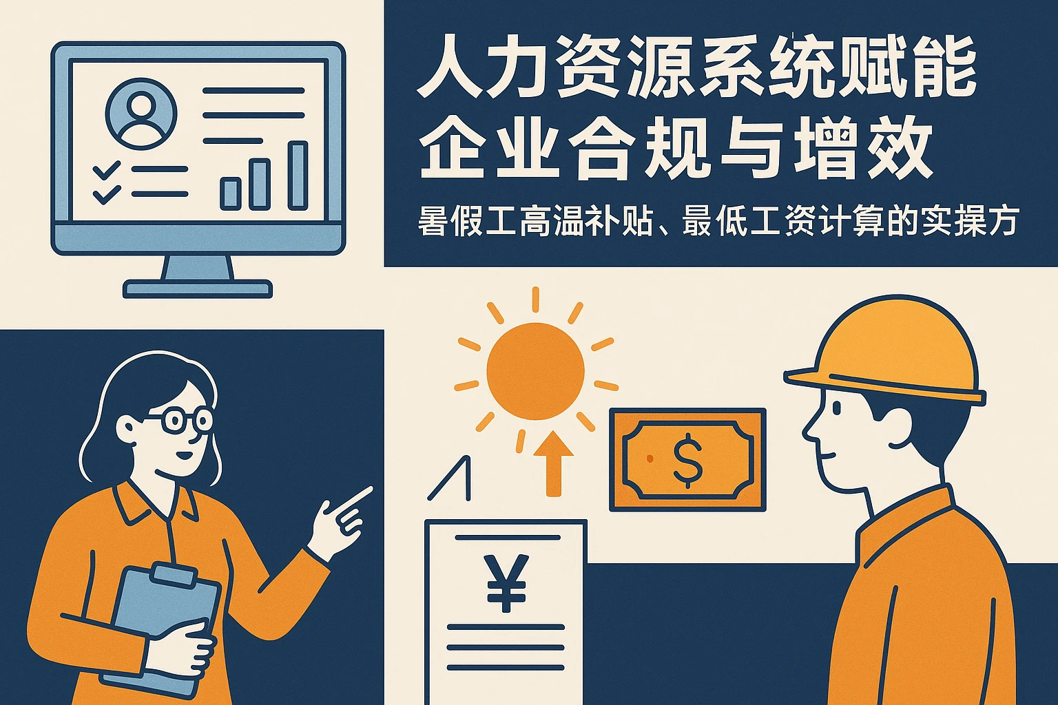 人力资源系统赋能企业合规与增效：暑假工高温补贴、最低工资计算的实操方案