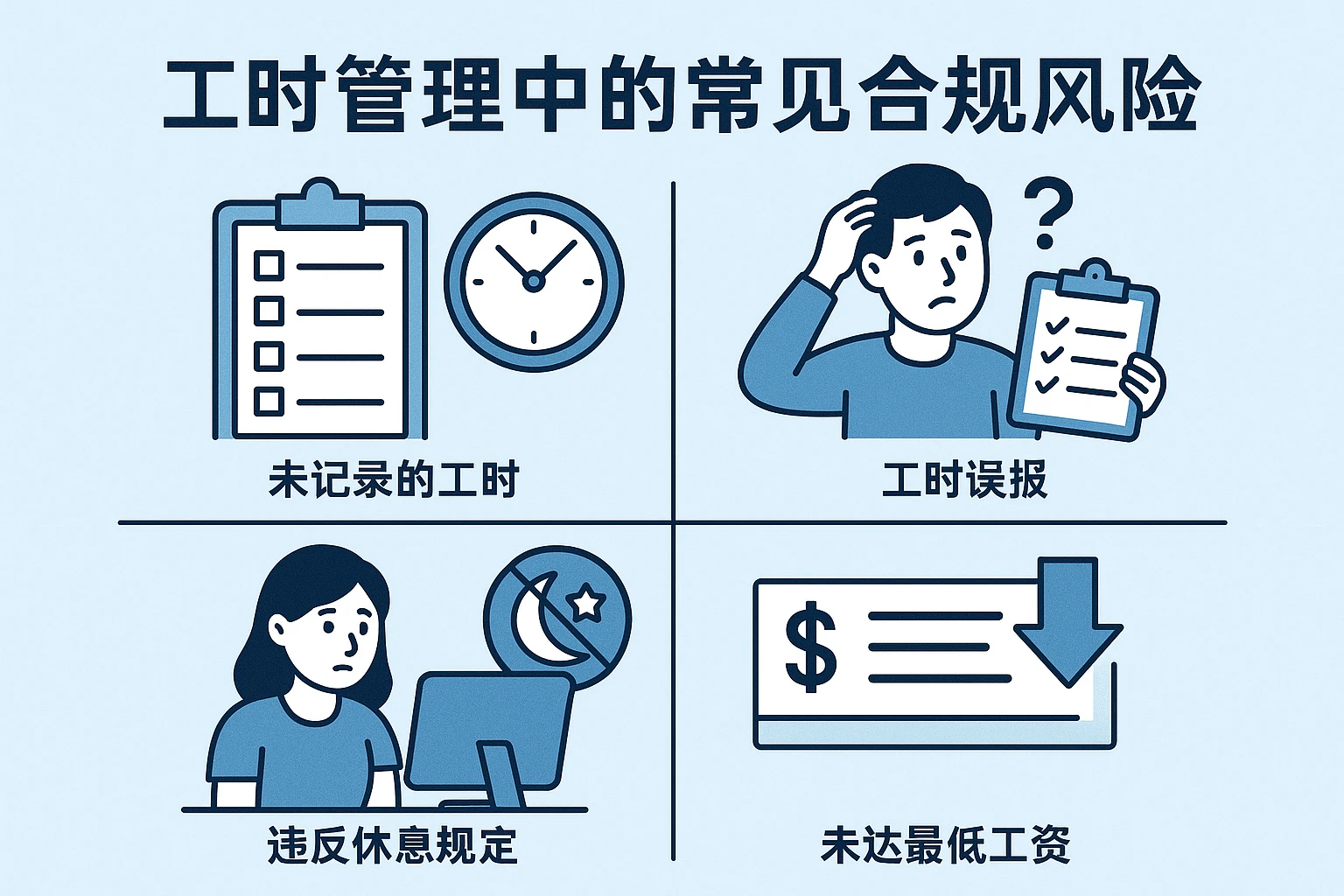 工时管理中的常见合规风险