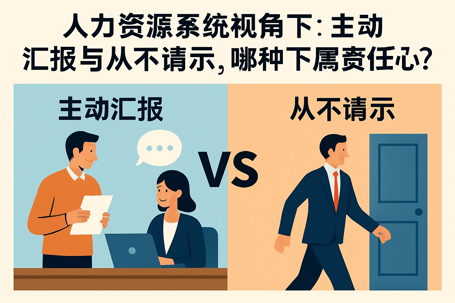 人力资源系统视角下:主动汇报与从不请示,哪种下属责任心更强?