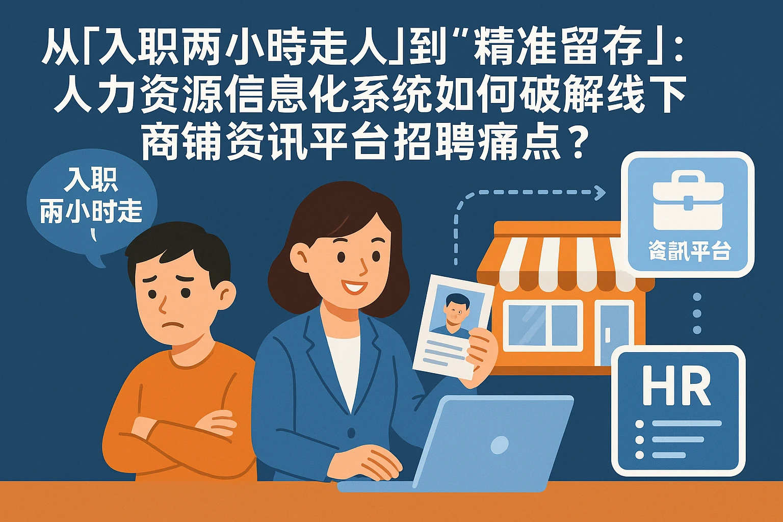 从“入职两小时走人”到“精准留存”:人力资源信息化系统如何破解线下商铺资讯平台招聘痛点?