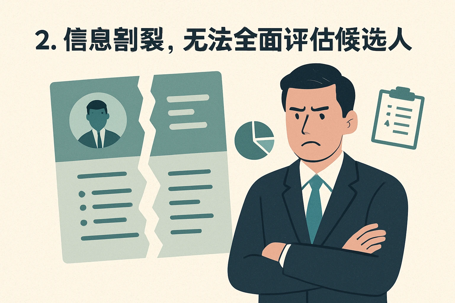 2. 信息割裂,无法全面评估候选人
