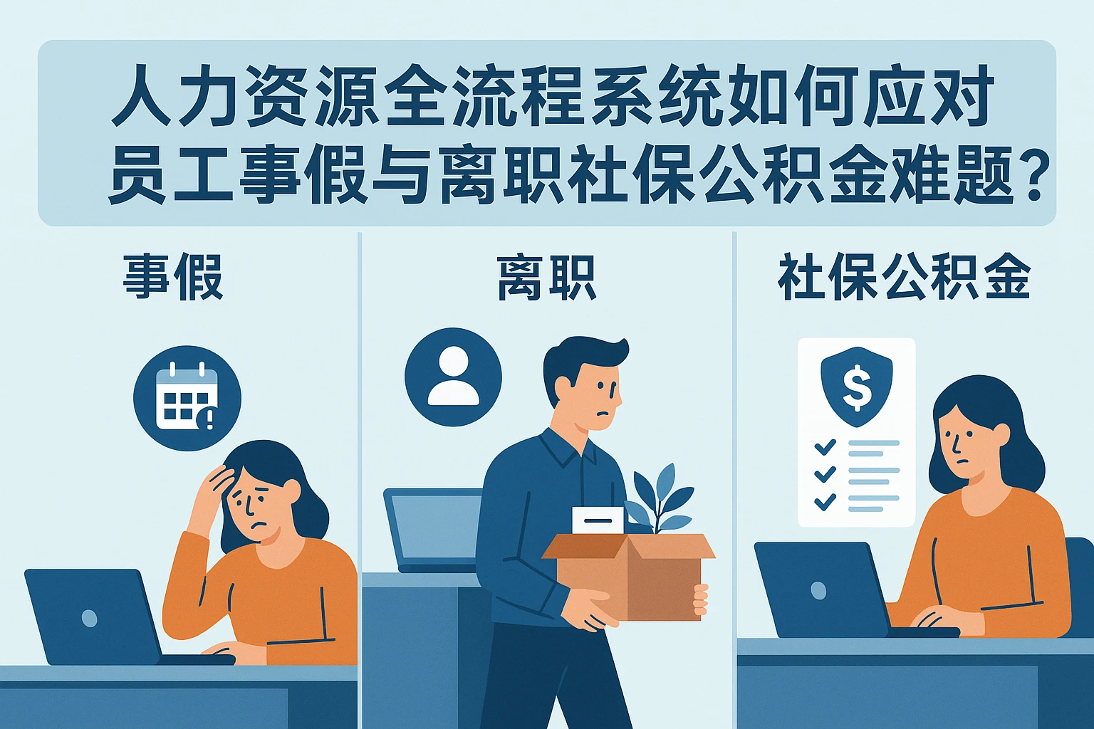 人力资源全流程系统如何应对员工事假与离职社保公积金难题？
