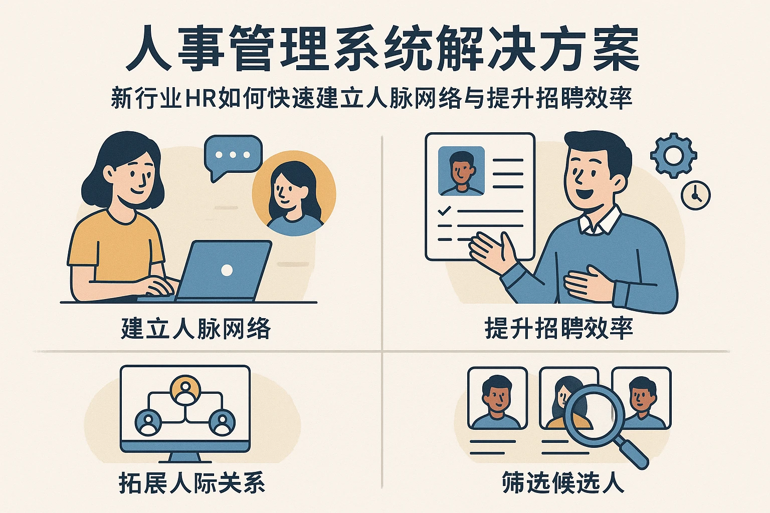 人事管理系统解决方案：新行业HR如何快速建立人脉网络与提升招聘效率