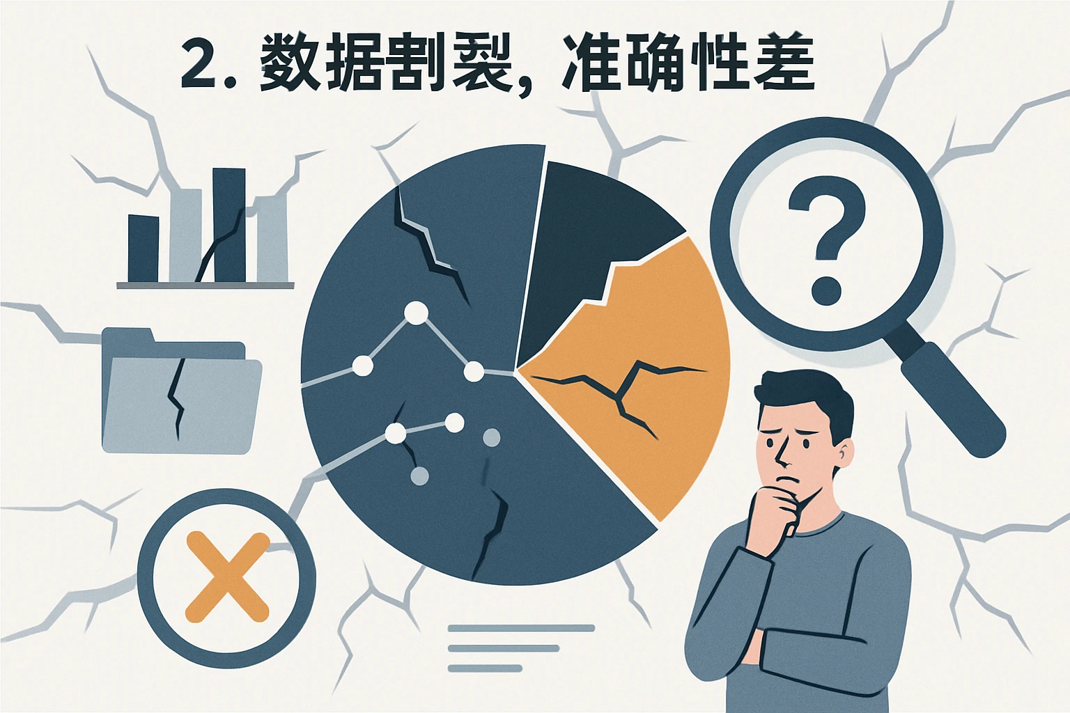 2. 数据割裂，准确性差
