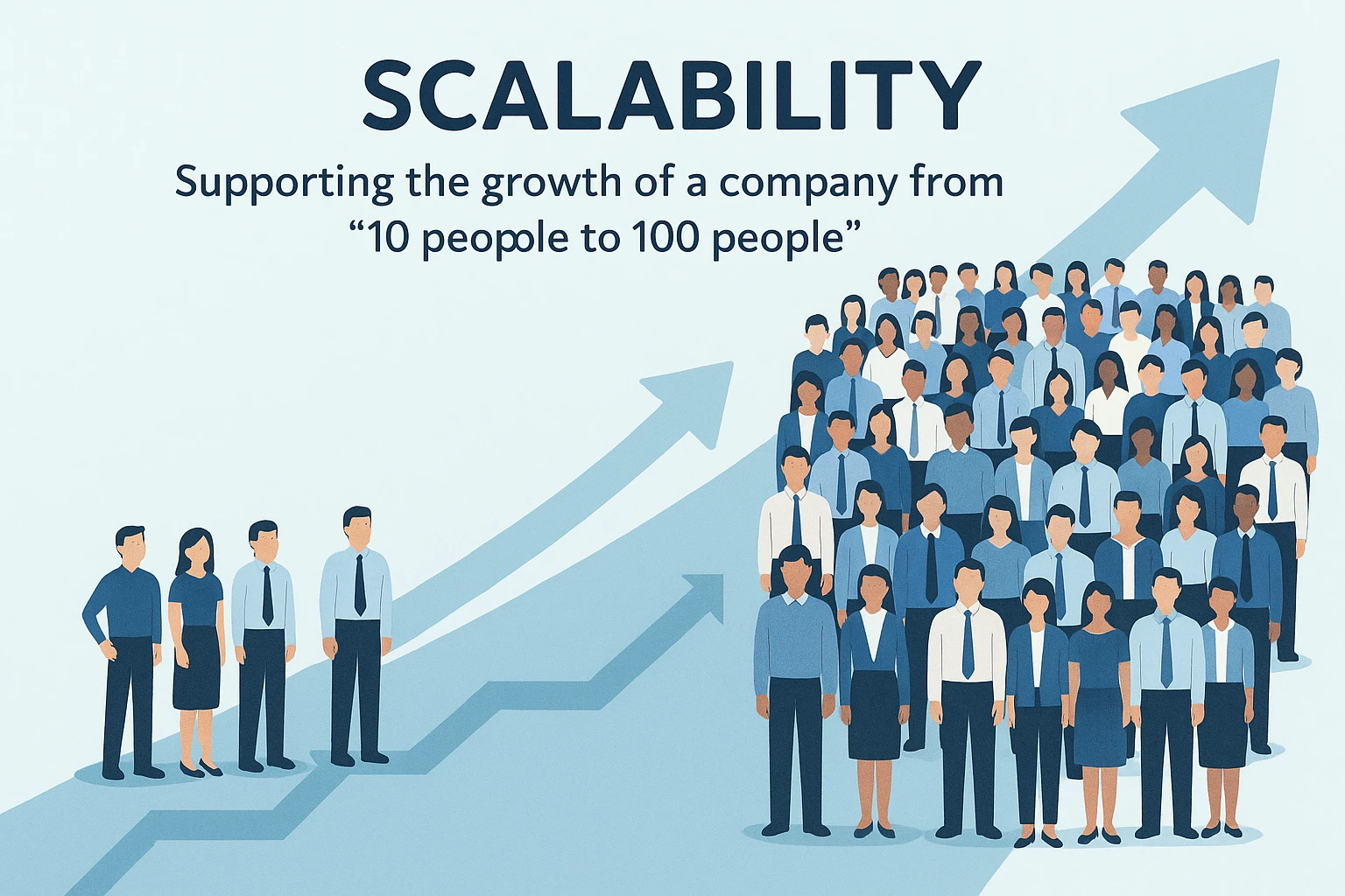 2. Scalability：支持公司从“10人到100人”的成长