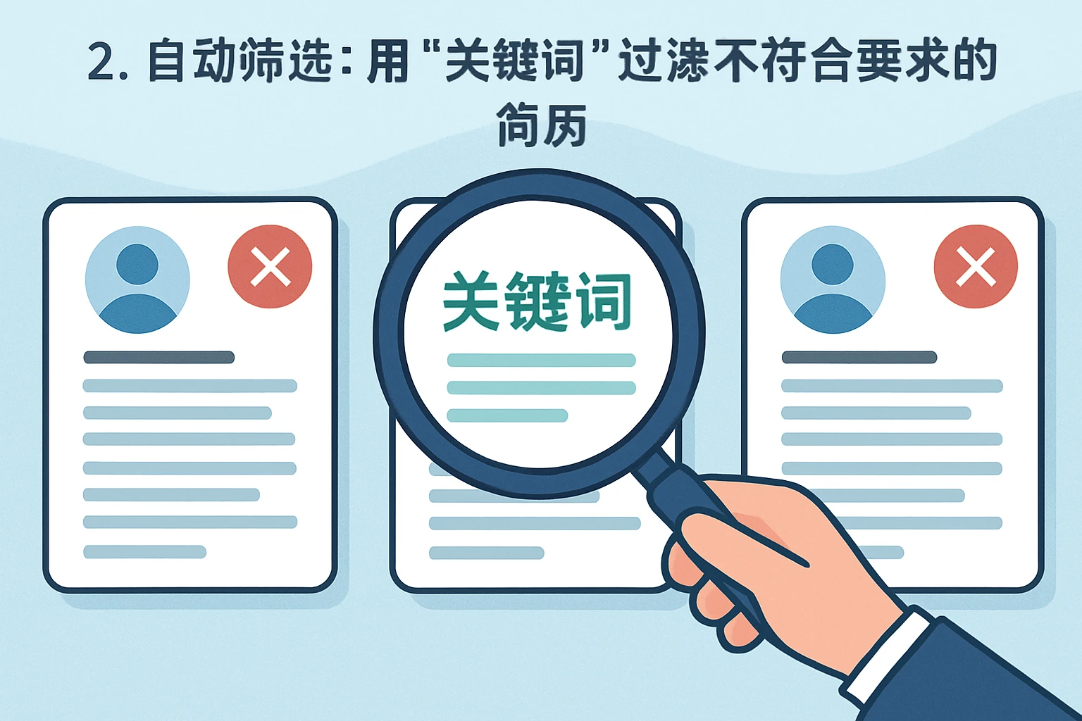 2. 自动筛选:用“关键词”过滤不符合要求的简历