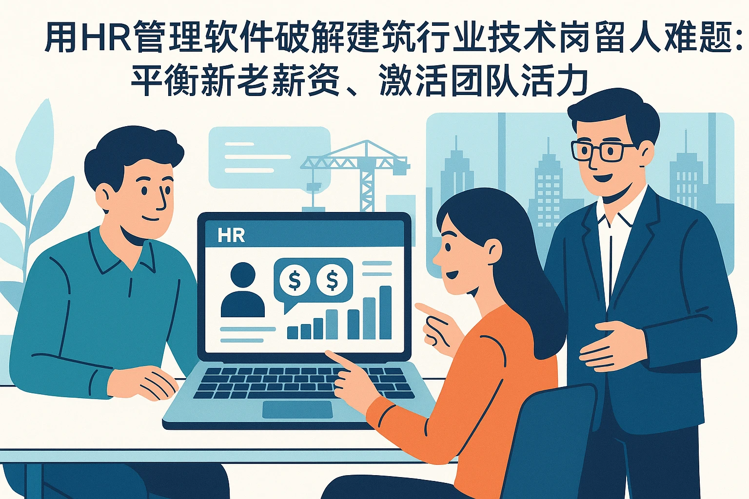 用HR管理软件破解建筑行业技术岗留人大难题:平衡新老薪资,激活团队活力