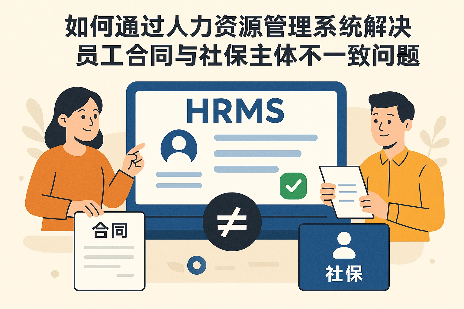 如何通过人力资源管理系统解决员工合同与社保主体不一致问题