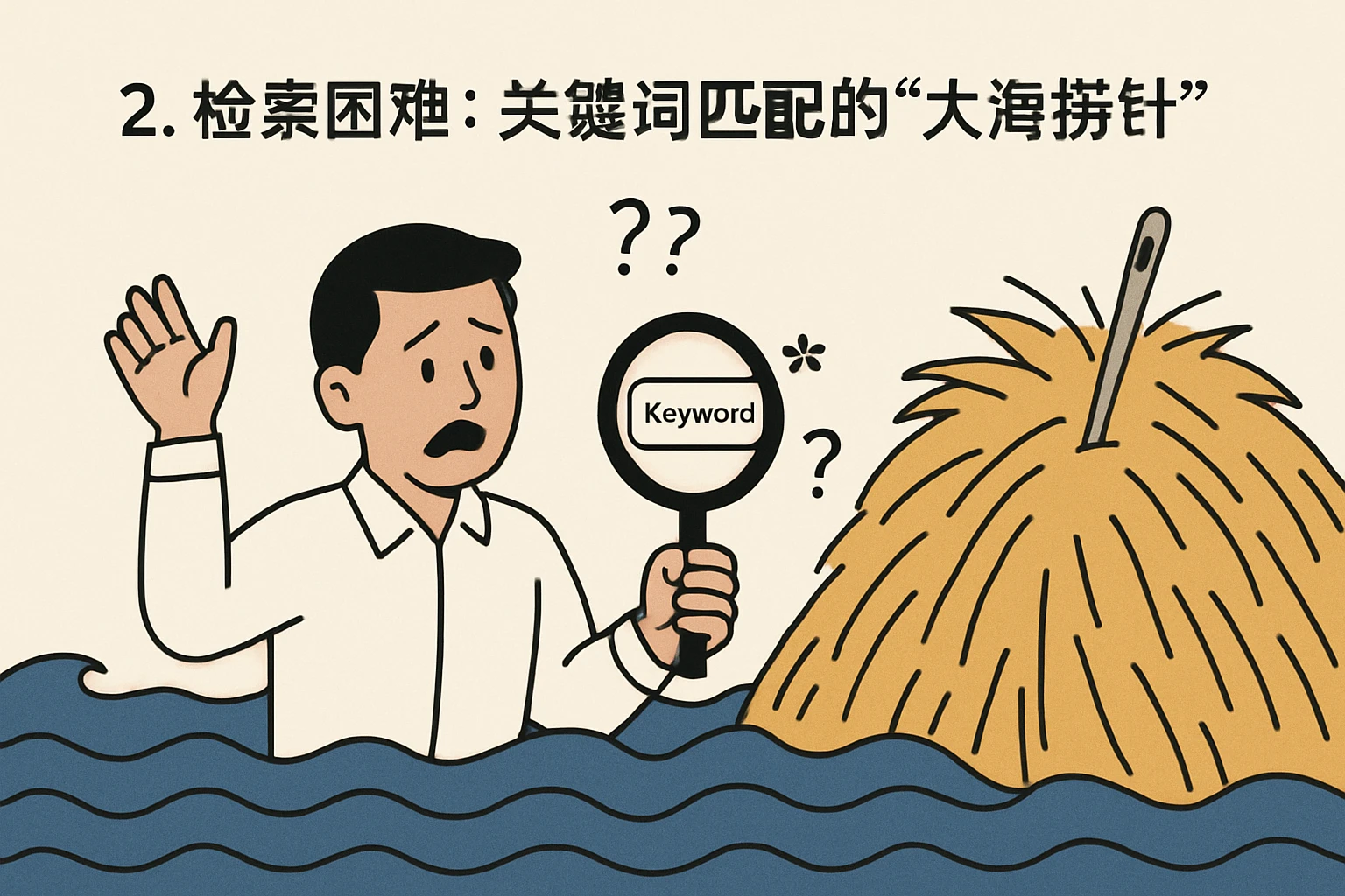2. 检索困难：关键词匹配的“大海捞针”