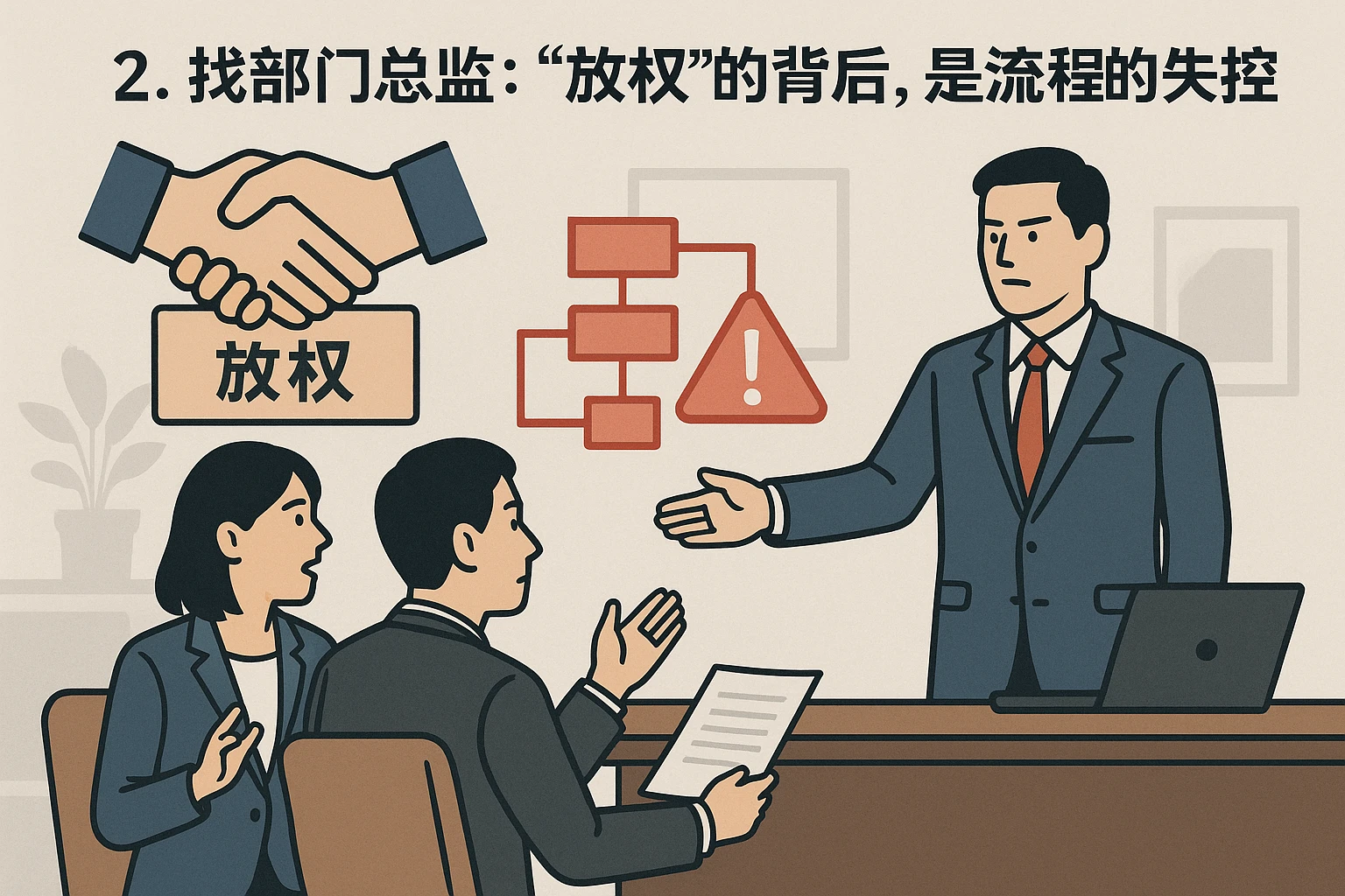 2. 找部门总监:“放权”的背后,是流程的“失控”