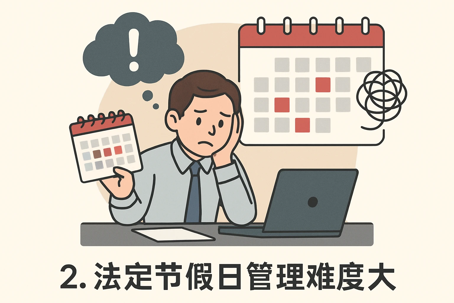 2. 法定节假日管理难度大