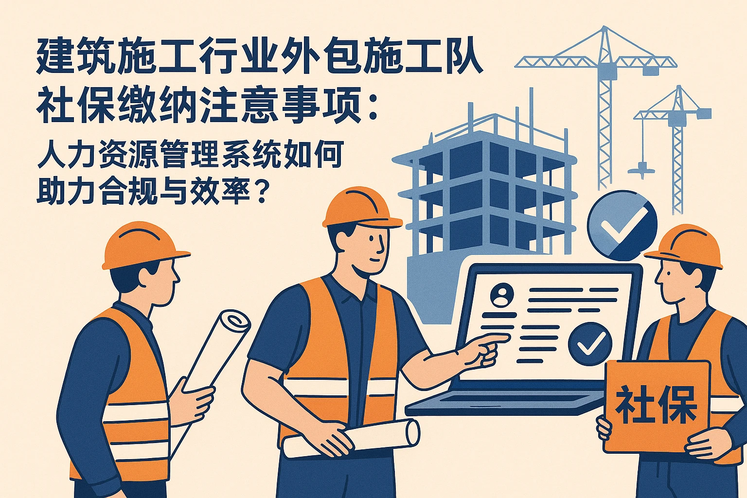 建筑施工行业外包施工队社保缴纳注意事项：人力资源管理系统如何助力合规与效率？
