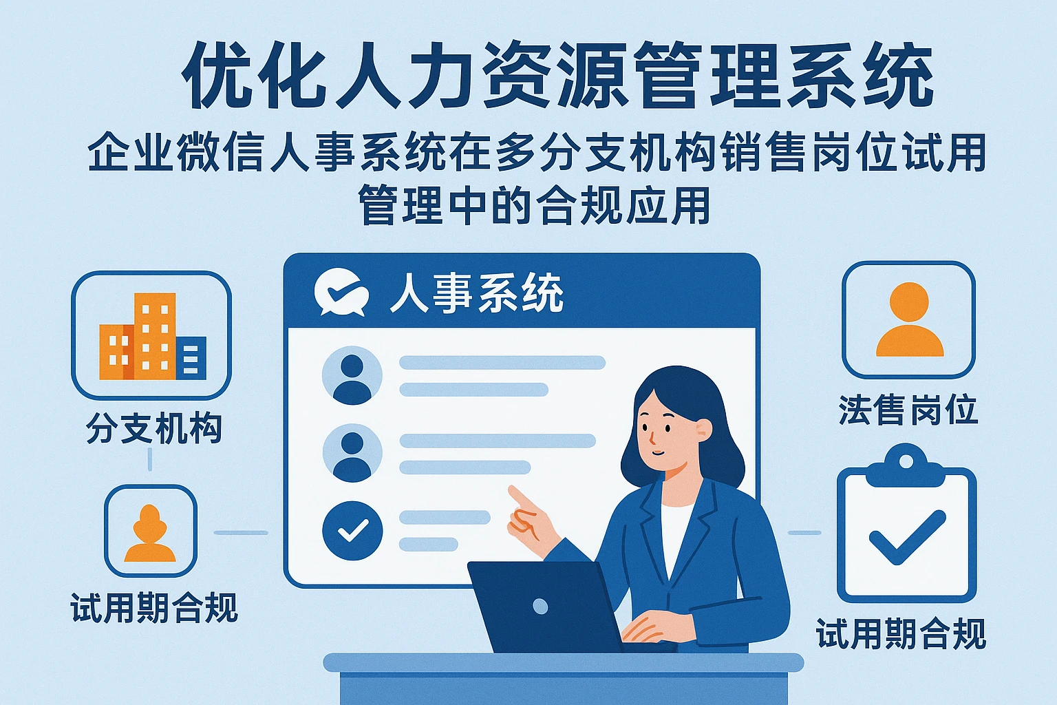 优化人力资源管理系统:企业微信人事系统在多分支机构销售岗位试用期管理中的合规应用
