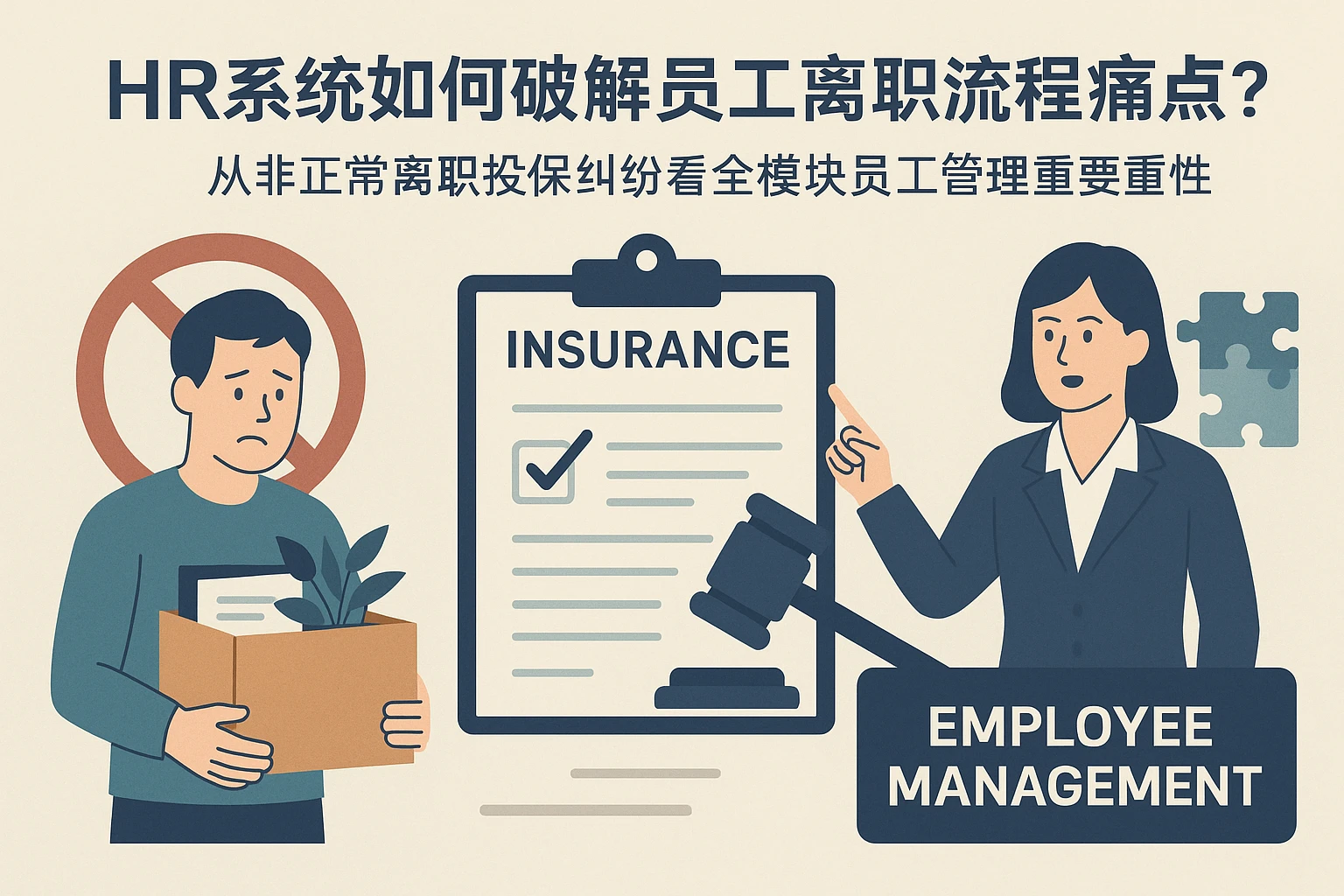 HR系统如何破解员工离职流程痛点？从非正常离职投保纠纷看全模块员工管理的重要性