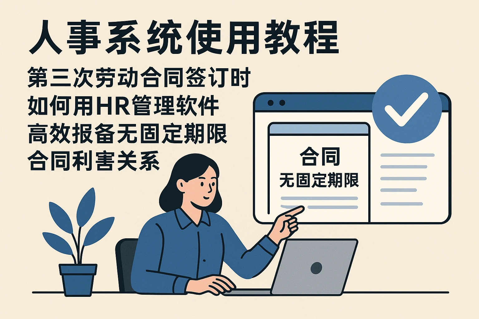 人事系统使用教程：第三次劳动合同签订时，如何用HR管理软件高效报备无固定期限合同利害关系