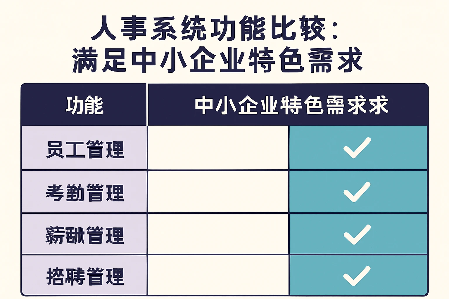 人事系统功能比较:满足中小企业特色需求
