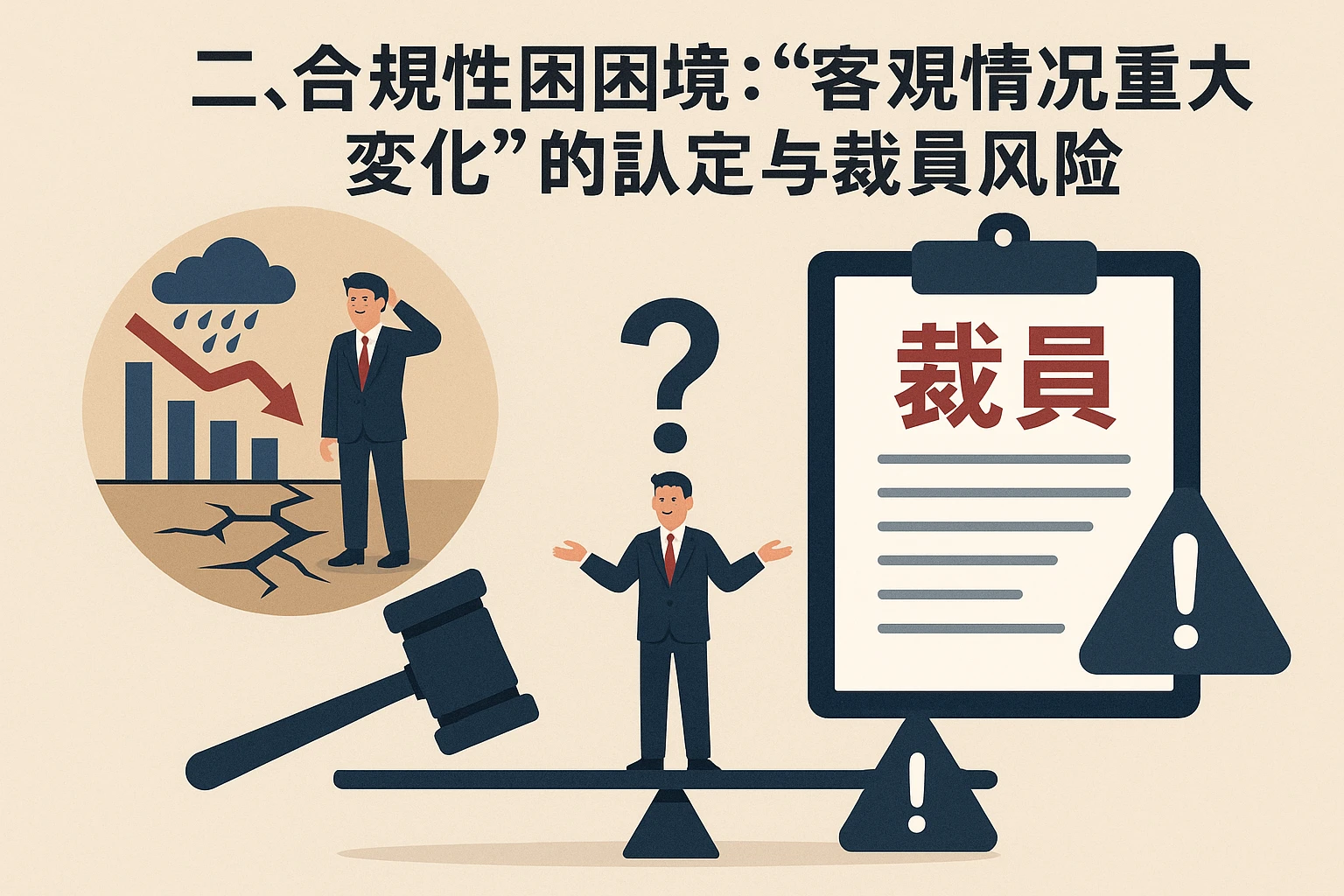 二、合规性困境：“客观情况重大变化”的认定与裁员风险