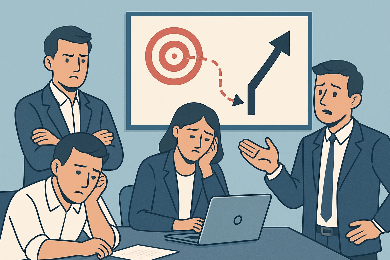 2. 目标与执行脱节，团队动力不足