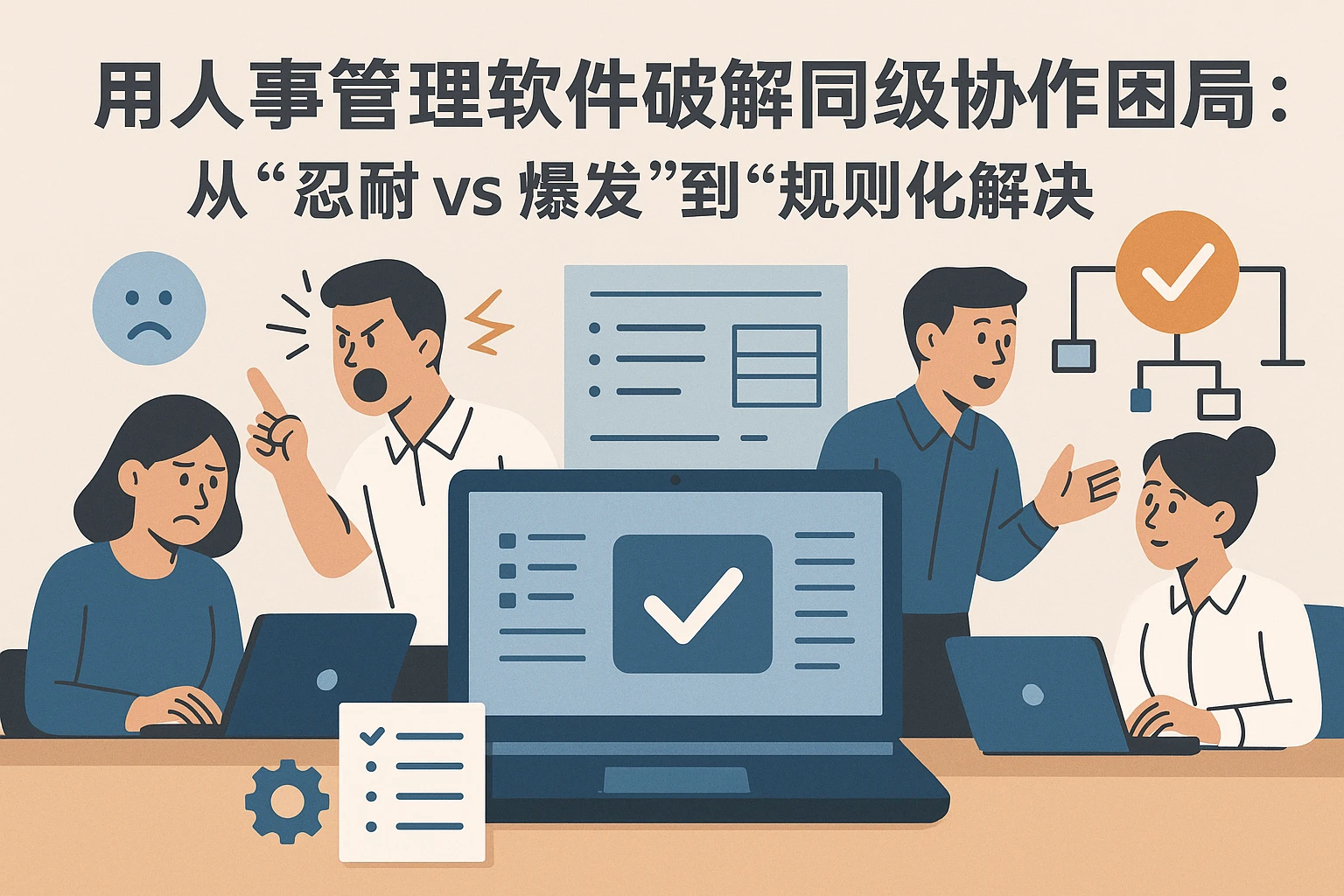 用人事管理软件破解同级协作困局：从“忍耐vs爆发”到“规则化解决”