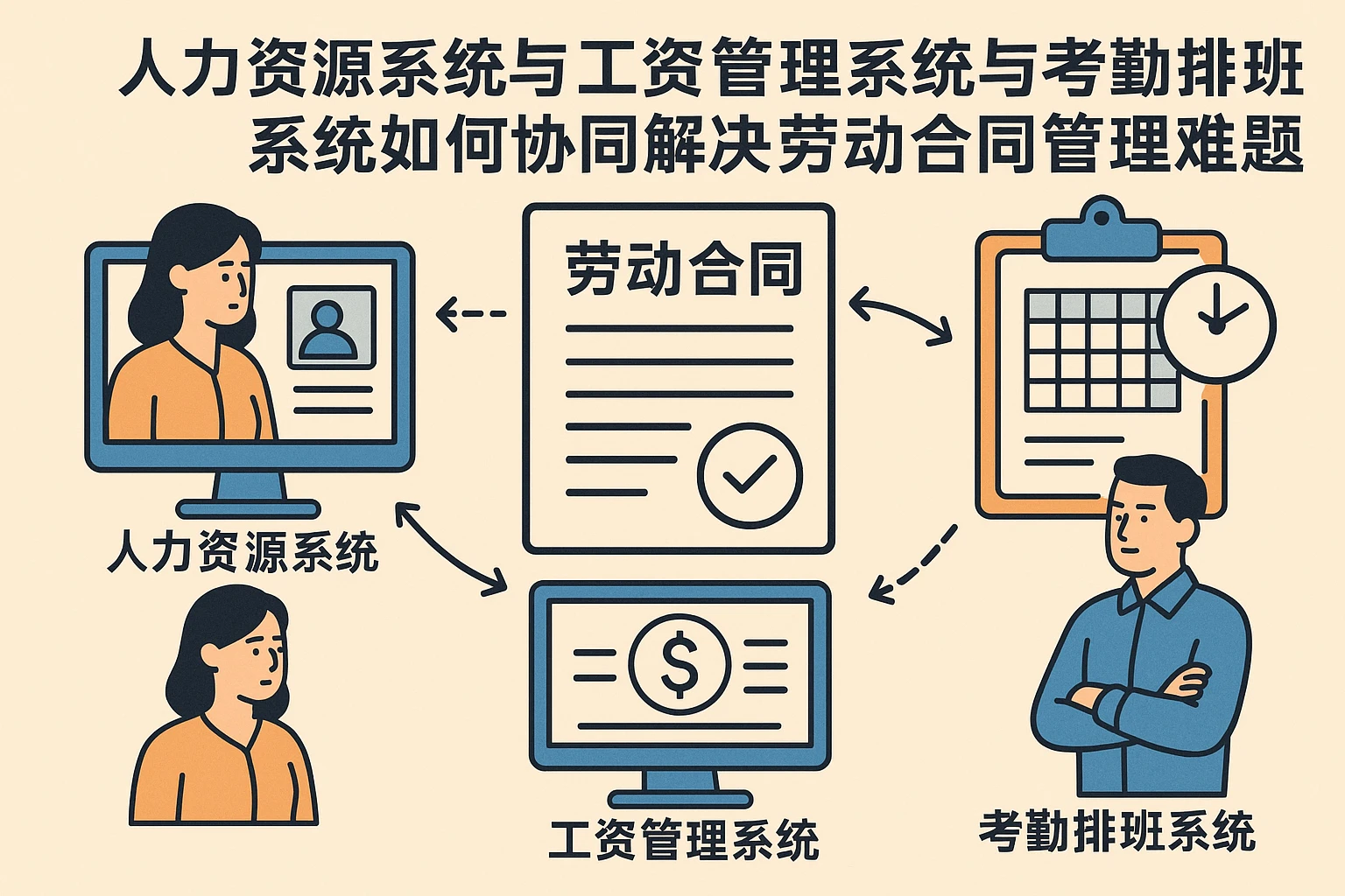 人力资源系统、工资管理系统与考勤排班系统如何协同解决劳动合同管理难题