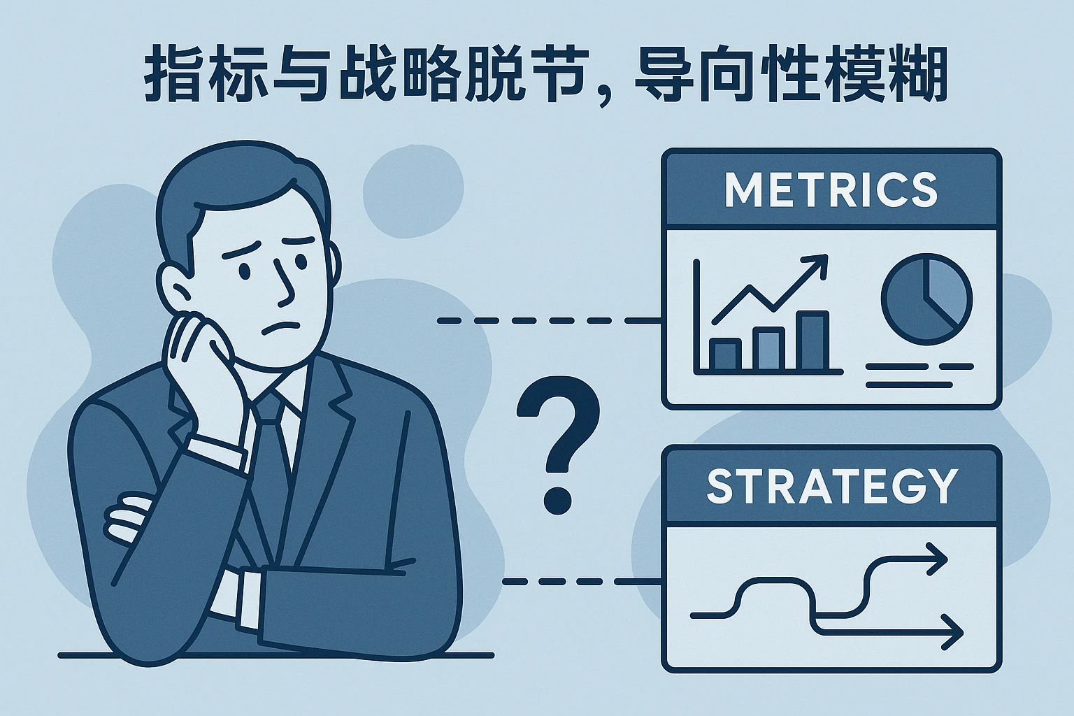 2. 指标与战略脱节，导向性模糊
