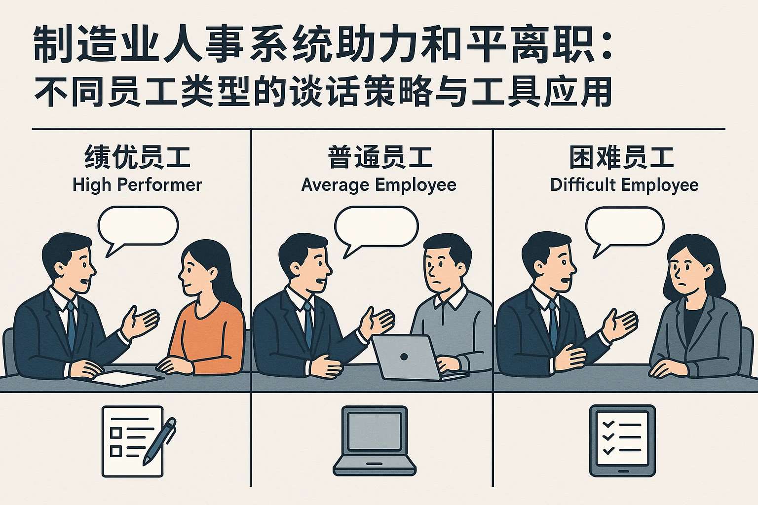 制造业人事系统助力和平离职：不同员工类型的谈话策略与工具应用