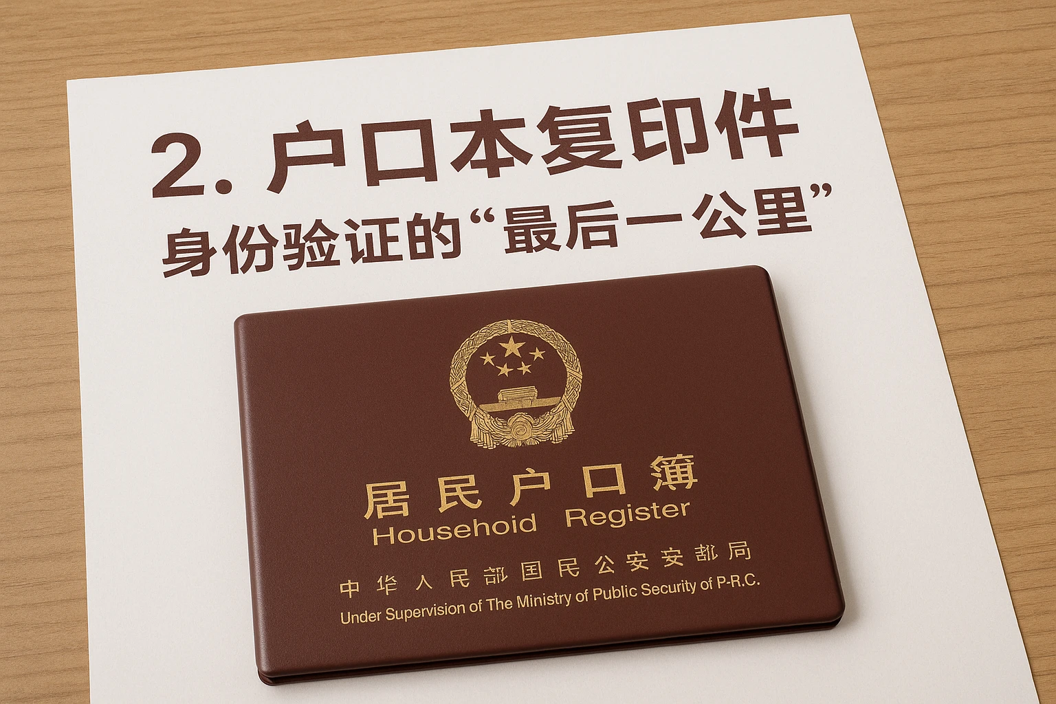 2. 户口本复印件：身份验证的“最后一公里”