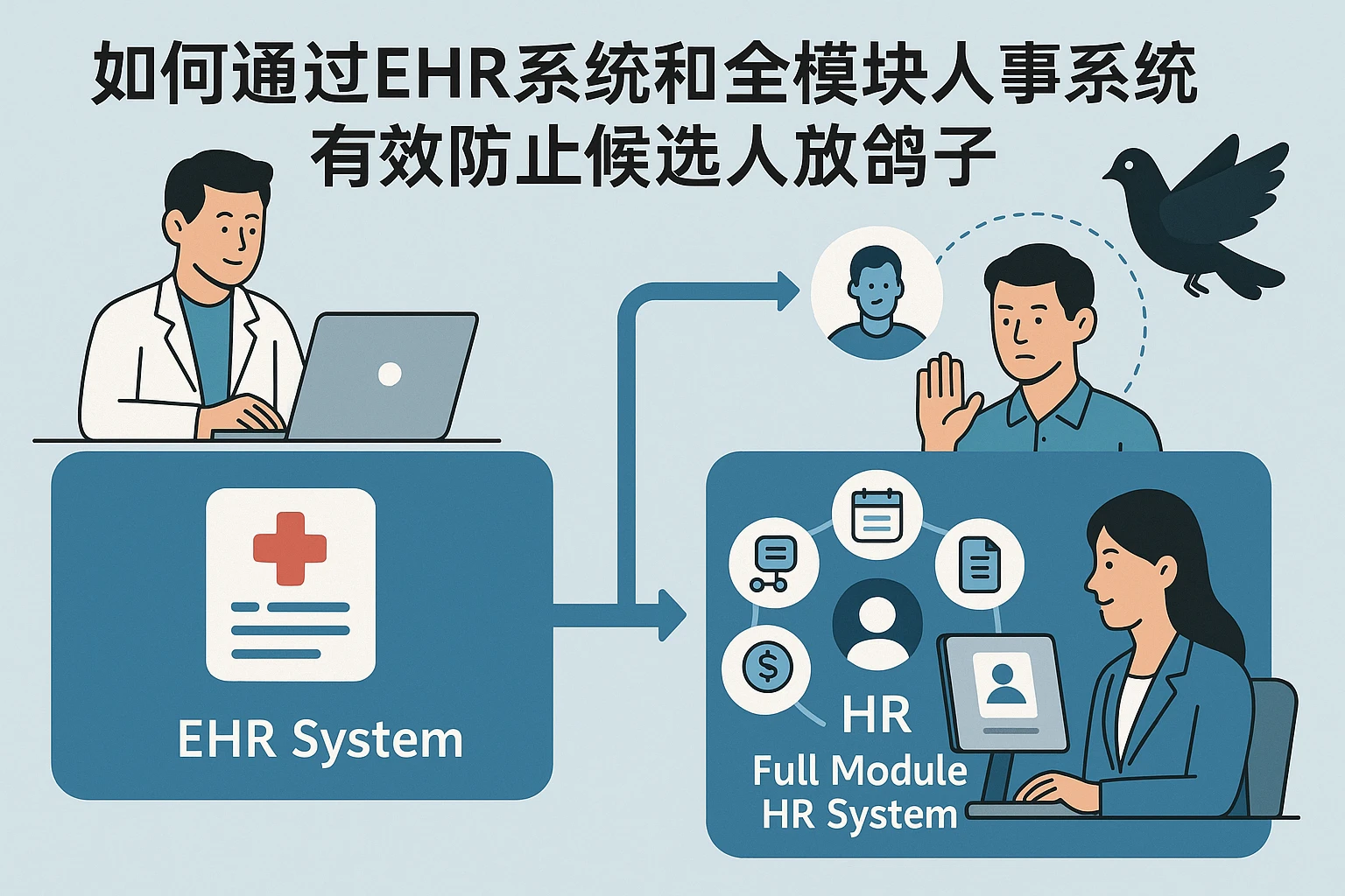 如何通过EHR系统和全模块人事系统有效防止候选人放鸽子