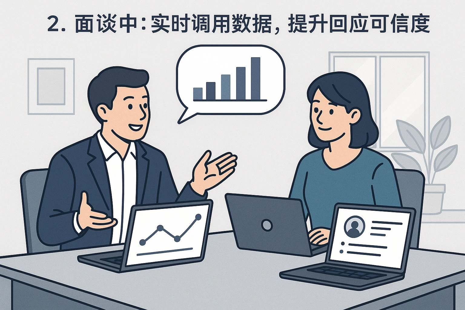 2. 面谈中：实时调用数据，提升回应可信度