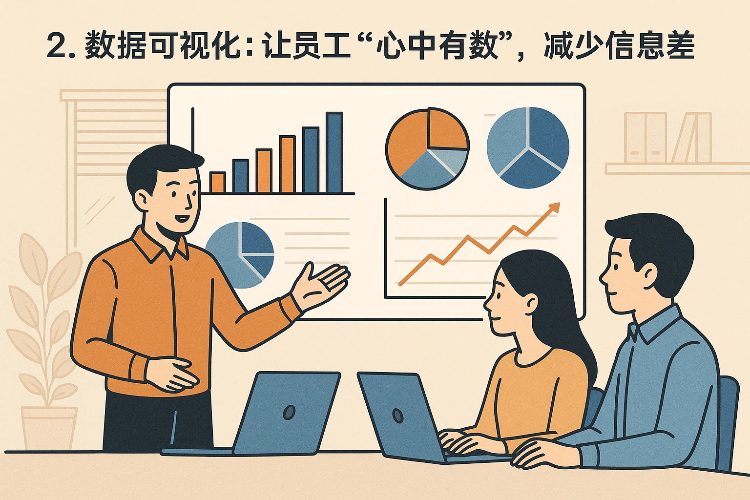 2. 数据可视化:让员工“心中有数”,减少信息差