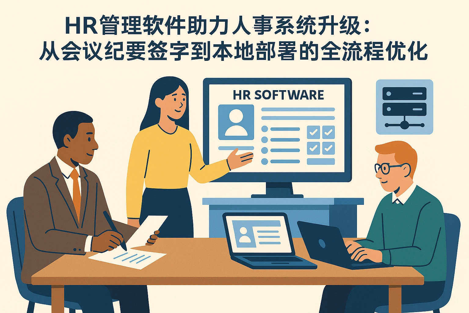HR管理软件助力人事系统升级：从会议纪要签字到本地部署的全流程优化