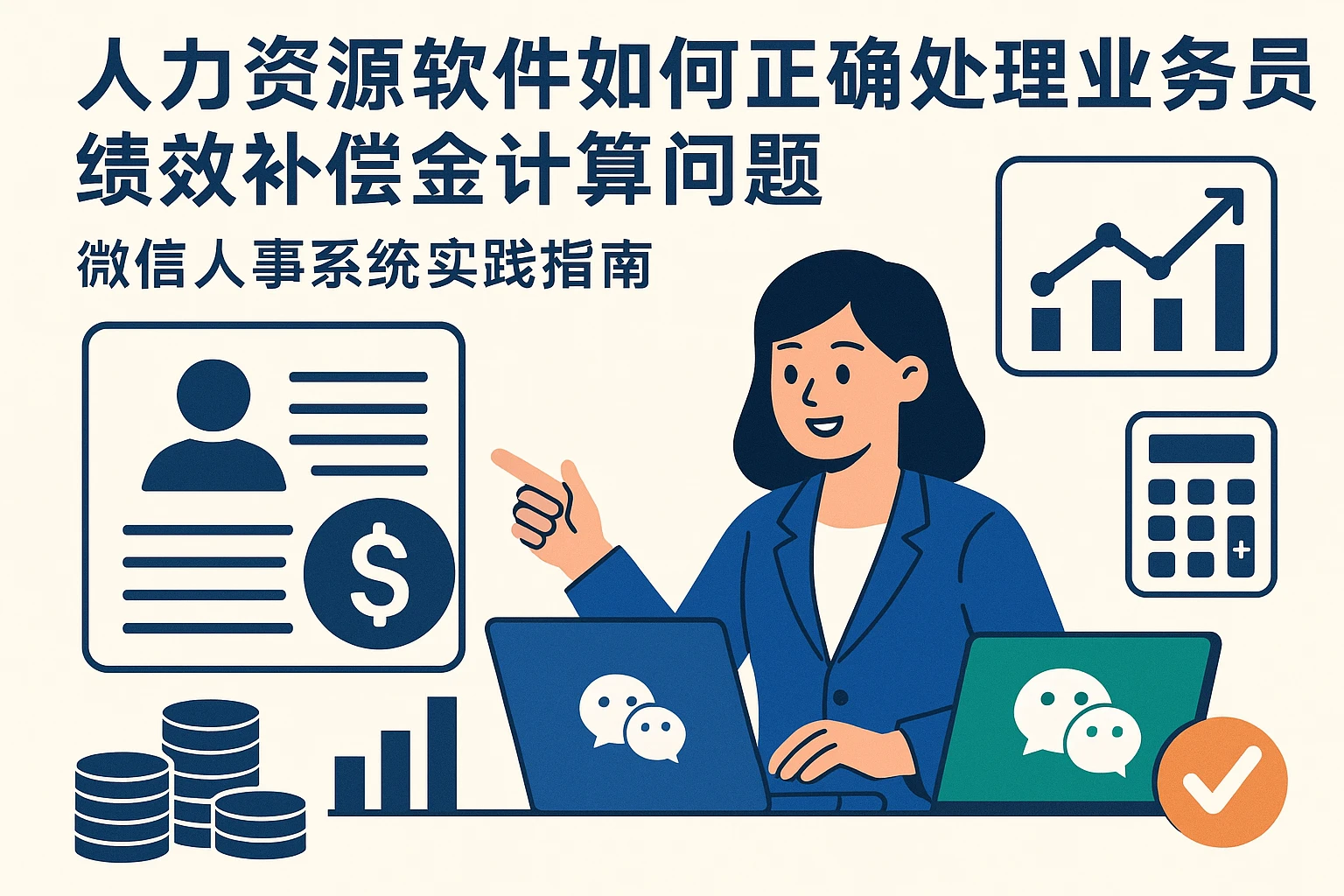 人力资源软件如何正确处理业务员绩效补偿金计算问题 - 微信人事系统实践指南