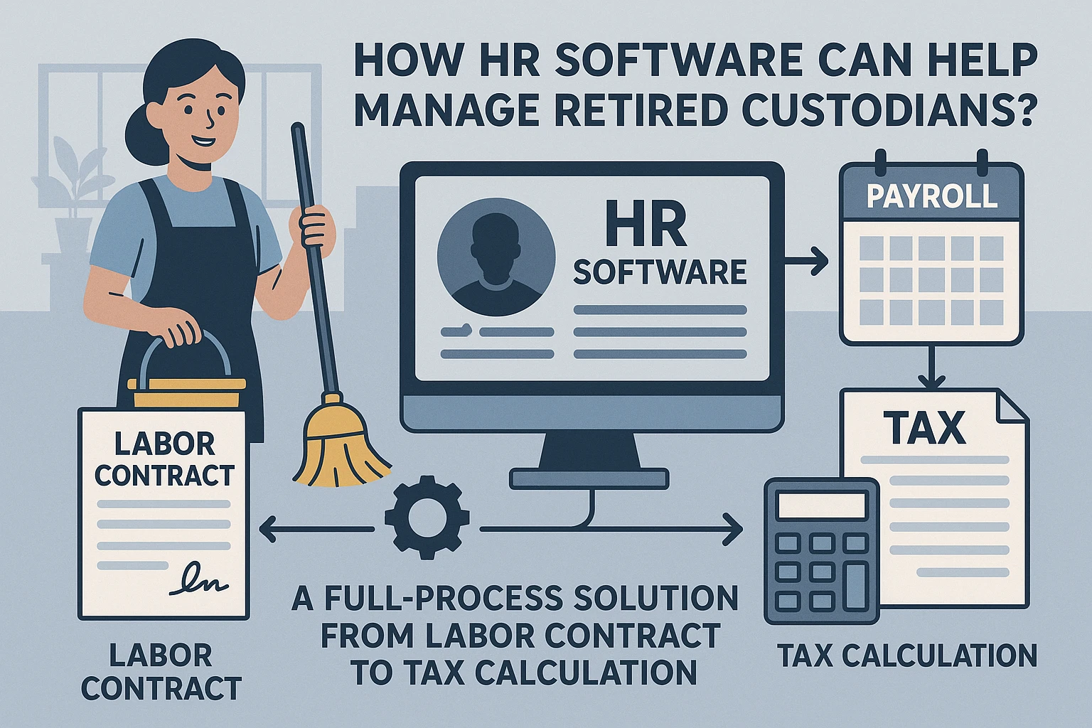 人力资源软件如何助力退休保洁人员管理？从劳务合同到个税核算的全流程解决方案