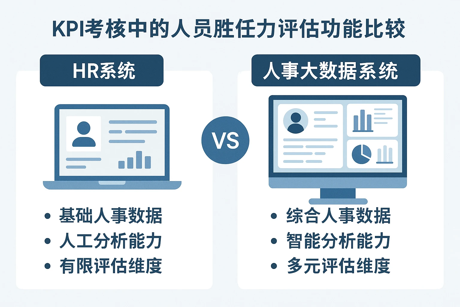 HR系统与人事大数据系统在KPI考核中的人员胜任力评估功能比较