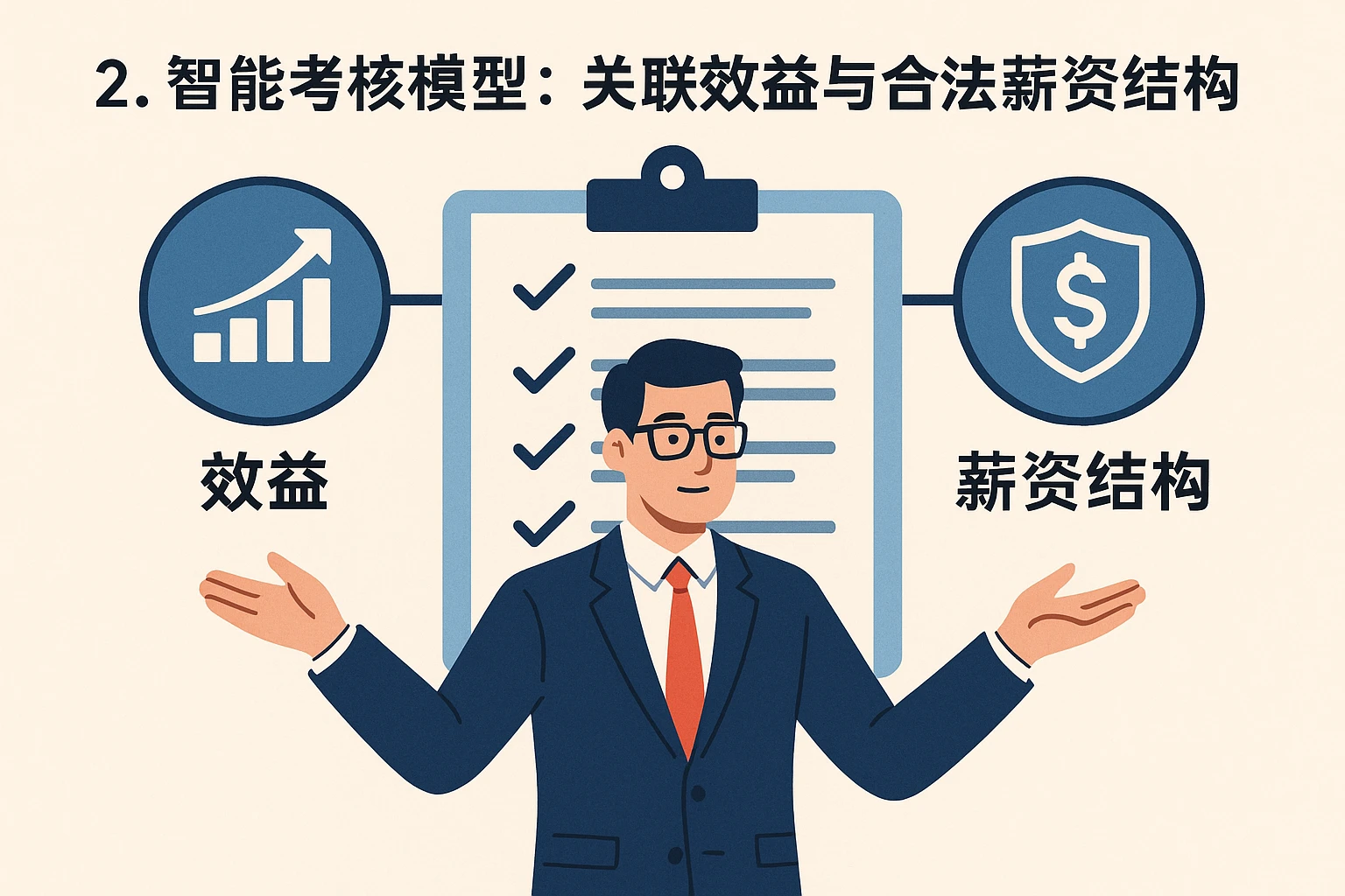 2. 智能考核模型：关联效益与合法薪资结构