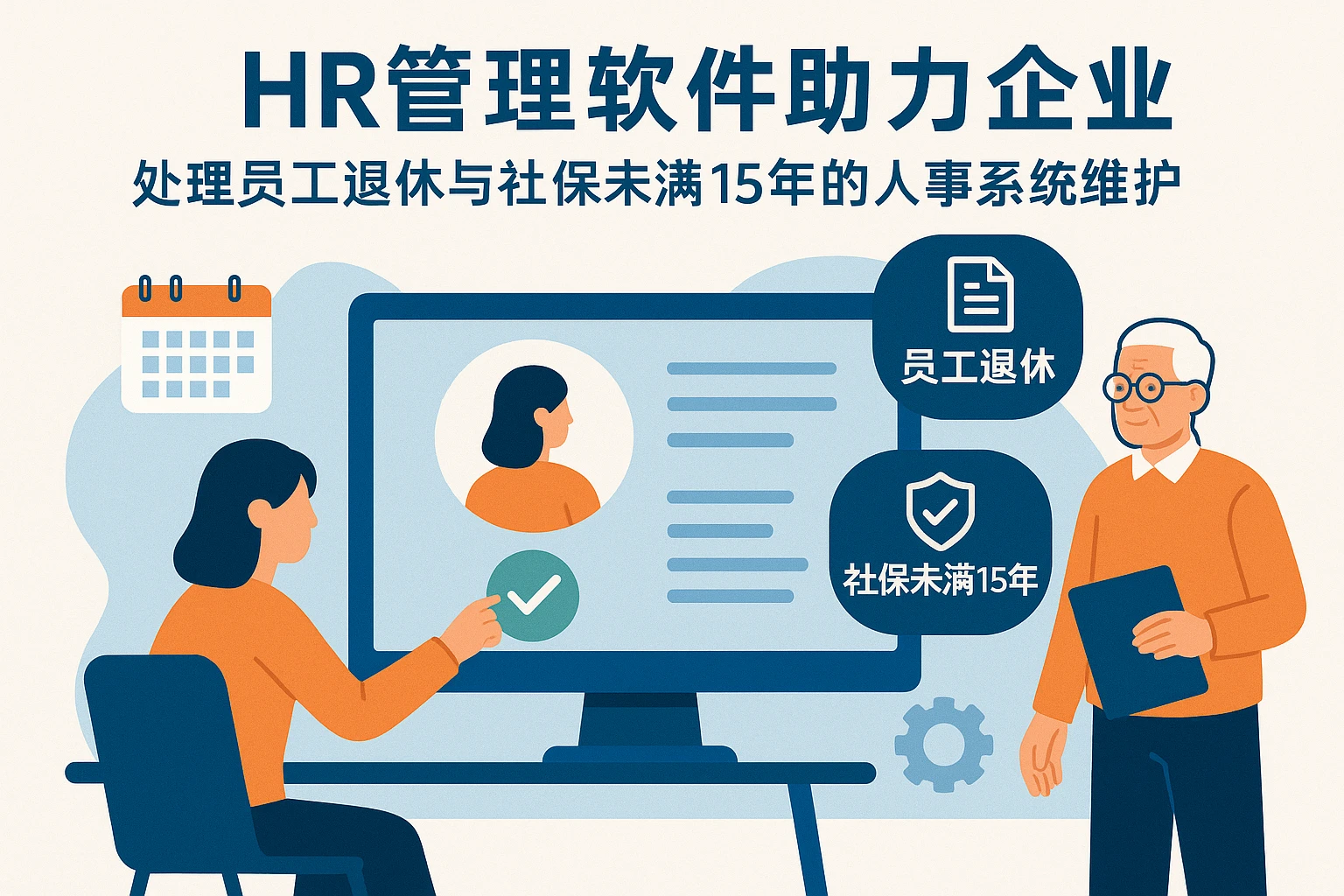 HR管理软件助力企业处理员工退休与社保未满15年的人事系统维护