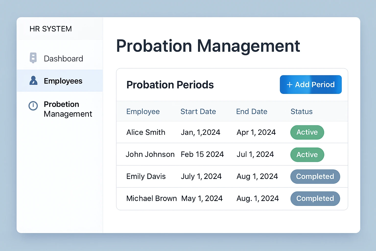 人事系统中的试用期管理模块