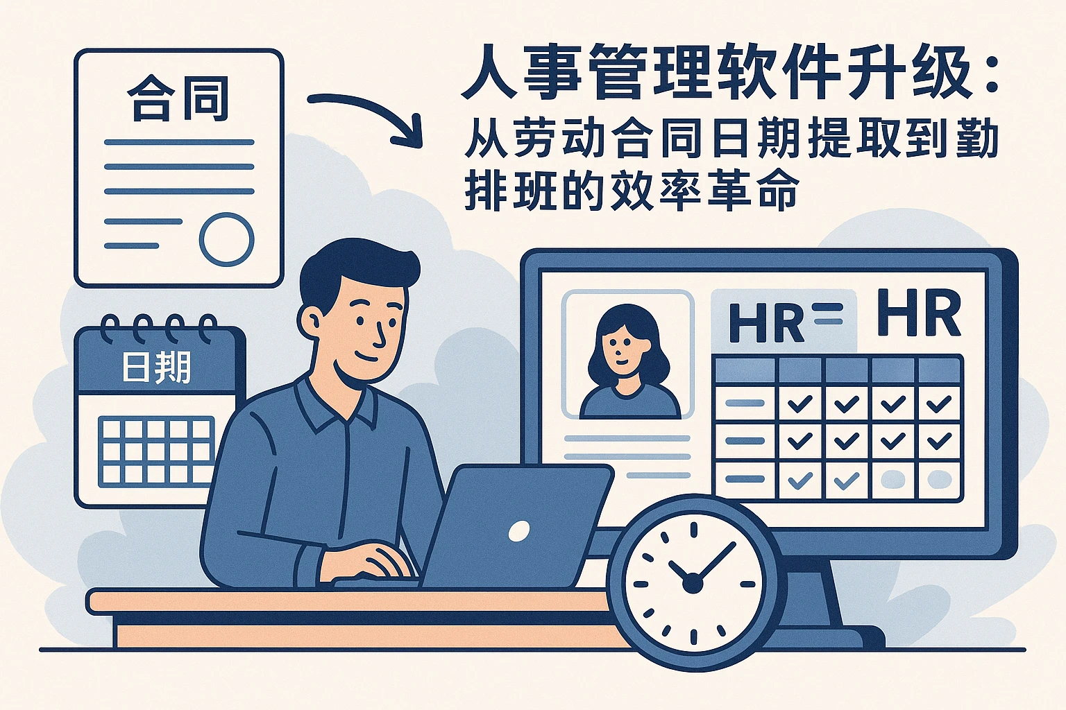 人事管理软件升级：从劳动合同日期提取到考勤排班的效率革命