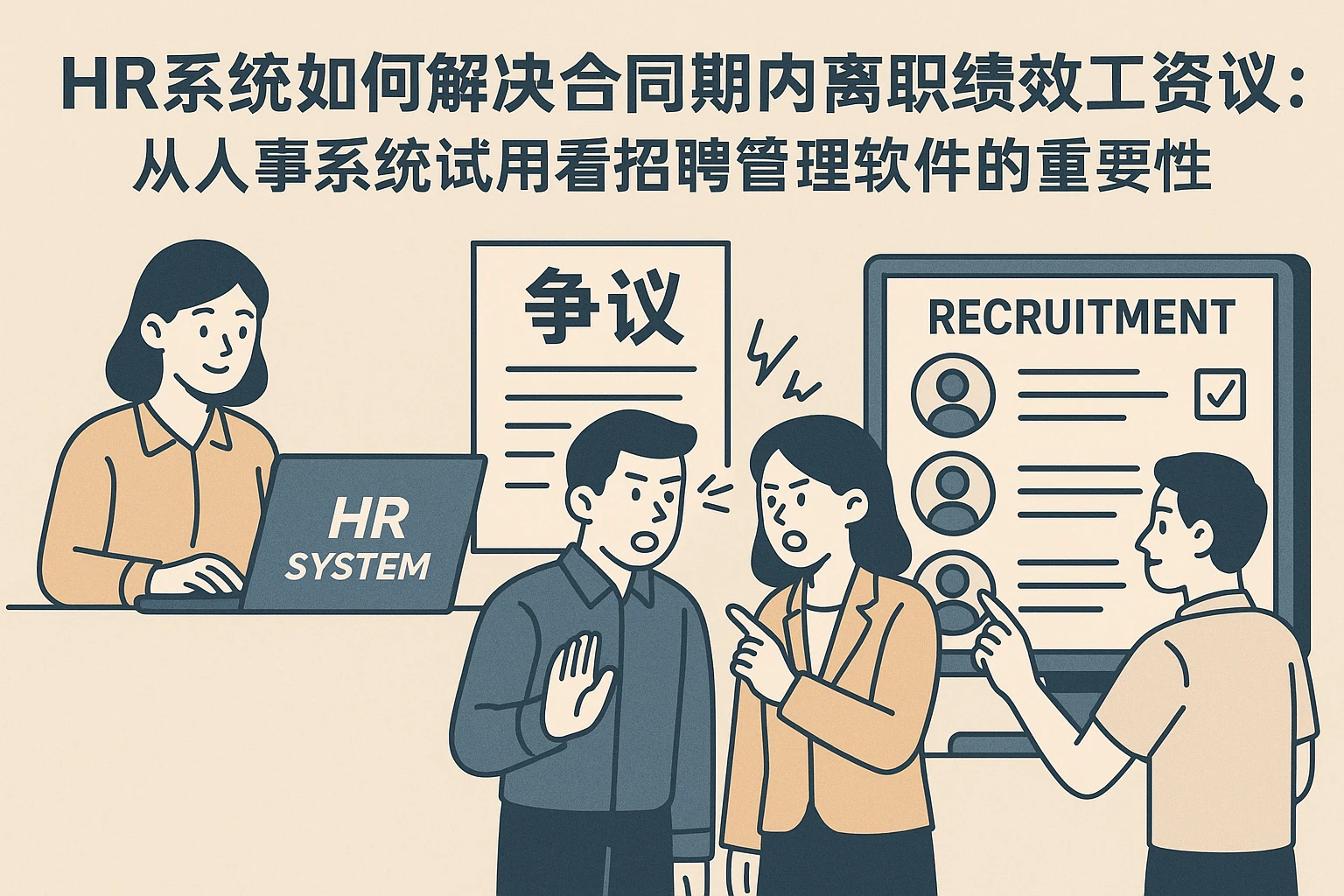 HR系统如何解决合同期内离职绩效工资争议：从人事系统试用看招聘管理软件的重要性