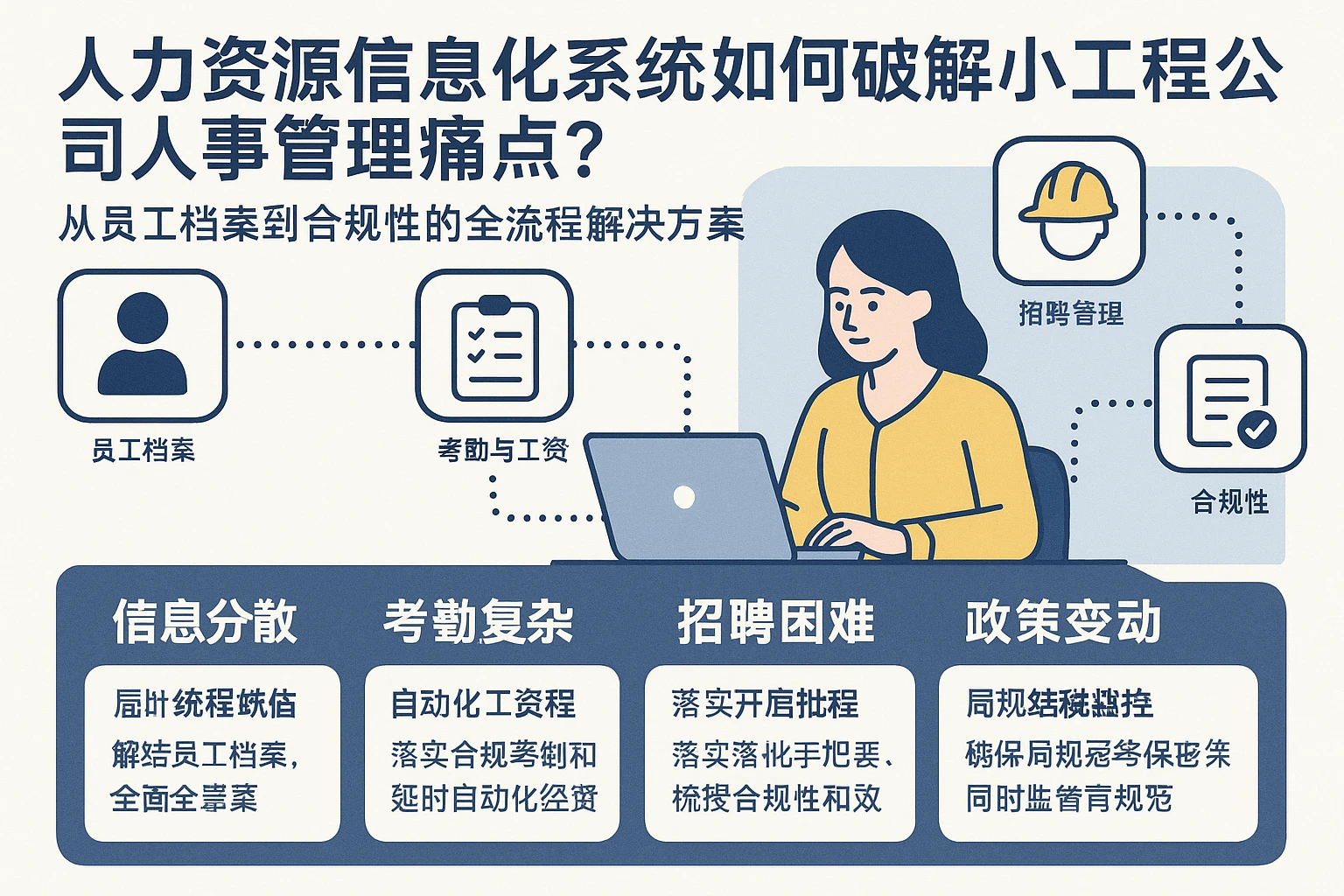 人力资源信息化系统如何破解小工程公司人事管理痛点?从员工档案到合规性的全流程解决方案