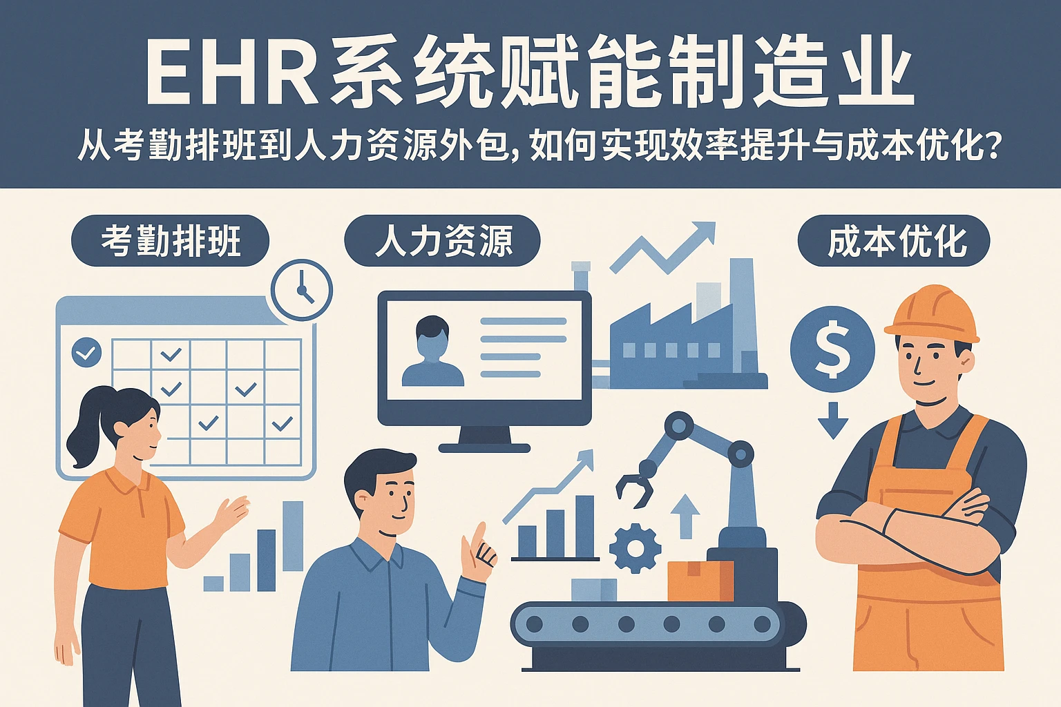 EHR系统赋能制造业：从考勤排班到人力资源外包，如何实现效率提升与成本优化？