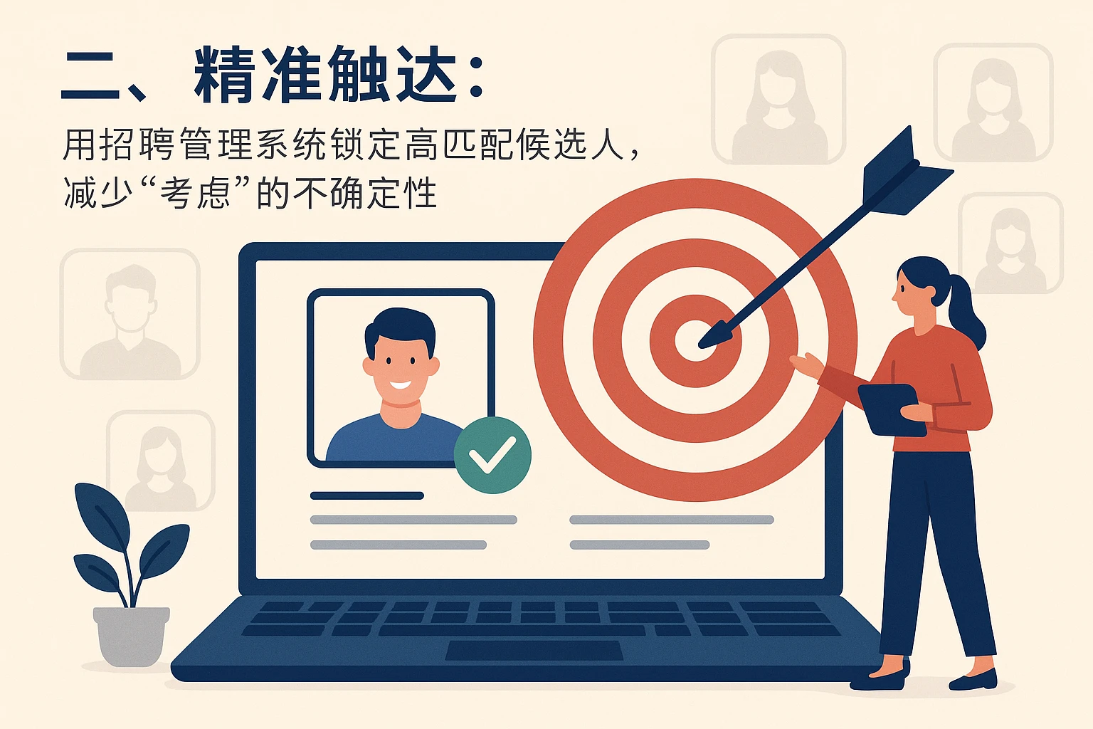 二、精准触达:用招聘管理系统锁定高匹配候选人,减少“考虑”的不确定性