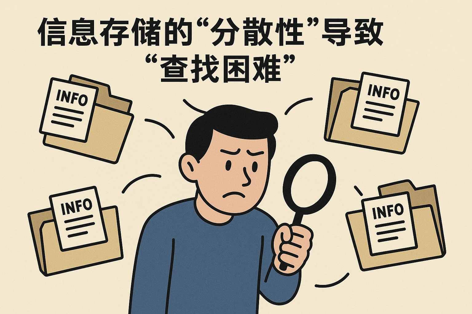 2. 信息存储的“分散性”导致“查找困难”