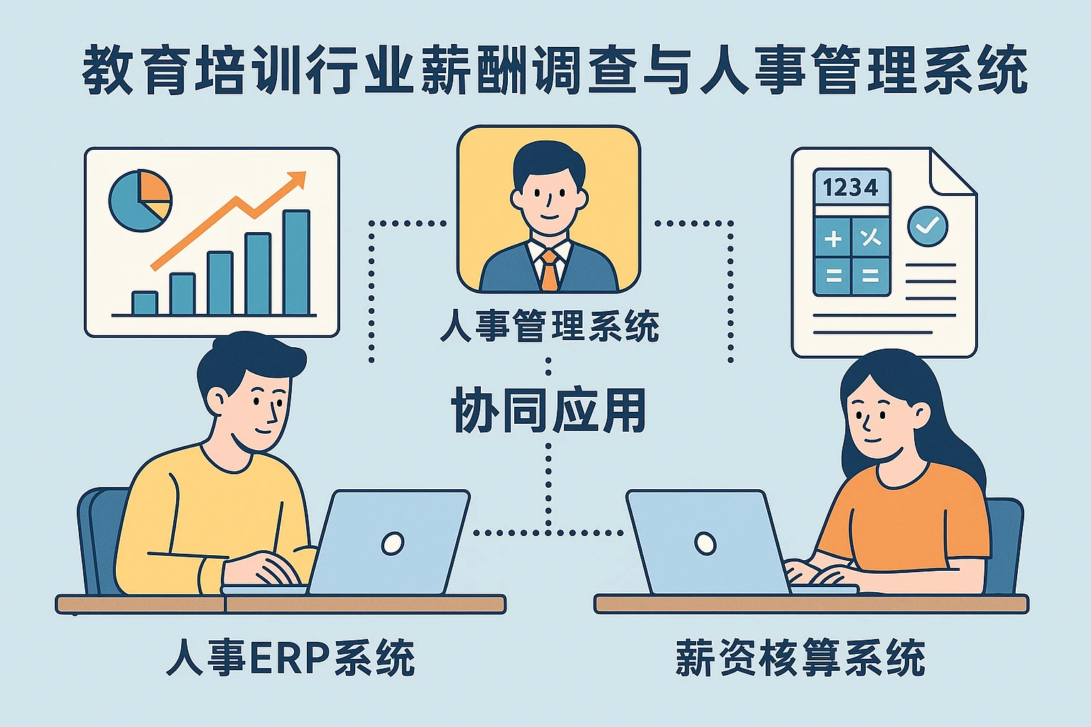 教育培训行业薪酬调查与人事管理系统、人事ERP系统、薪资核算系统的协同应用