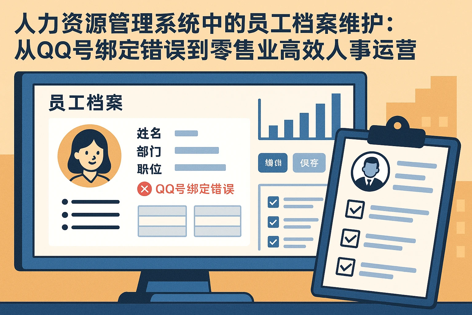 人力资源管理系统中的员工档案维护:从QQ号绑定错误到零售业高效人事运营