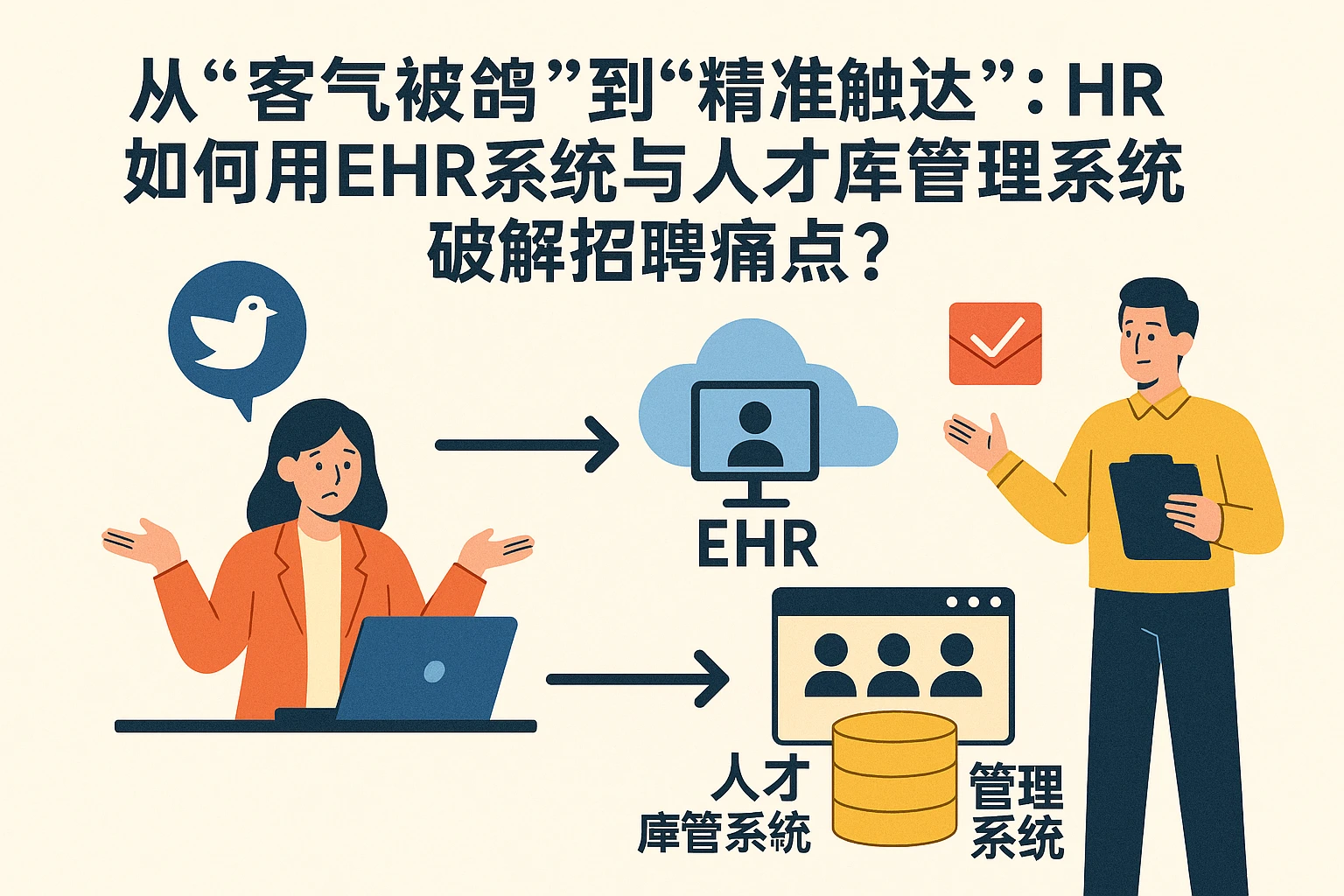 从“客气被鸽”到“精准触达”:HR如何用EHR系统与人才库管理系统破解招聘痛点?