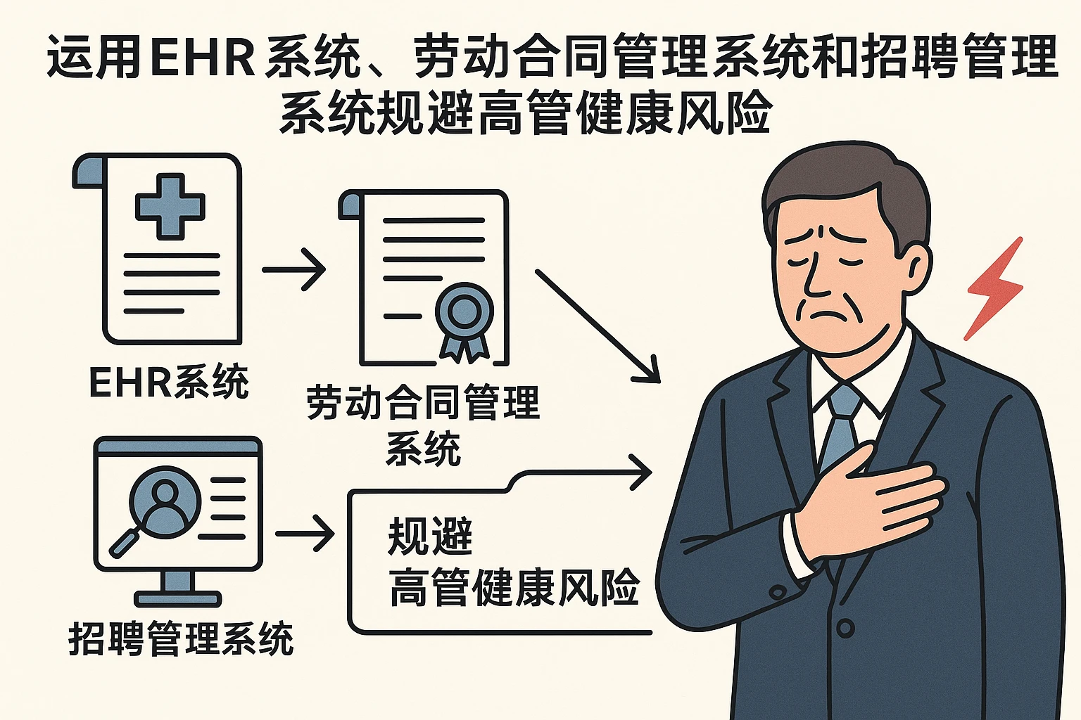 运用EHR系统、劳动合同管理系统和招聘管理系统规避高管健康风险