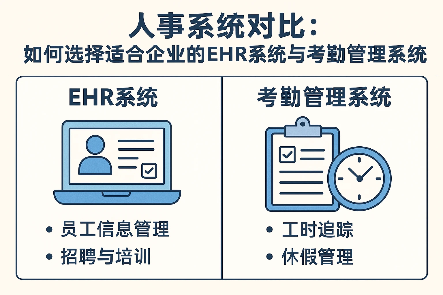 人事系统对比：如何选择适合企业的EHR系统与考勤管理系统